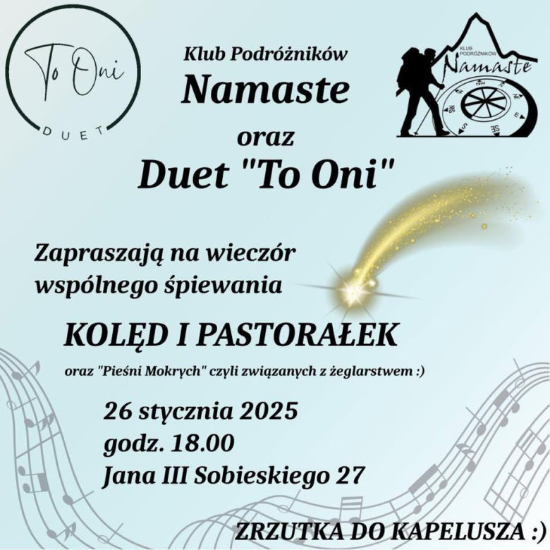 Wspólne kolędowanie w Namaste - niedziela 26 stycznia