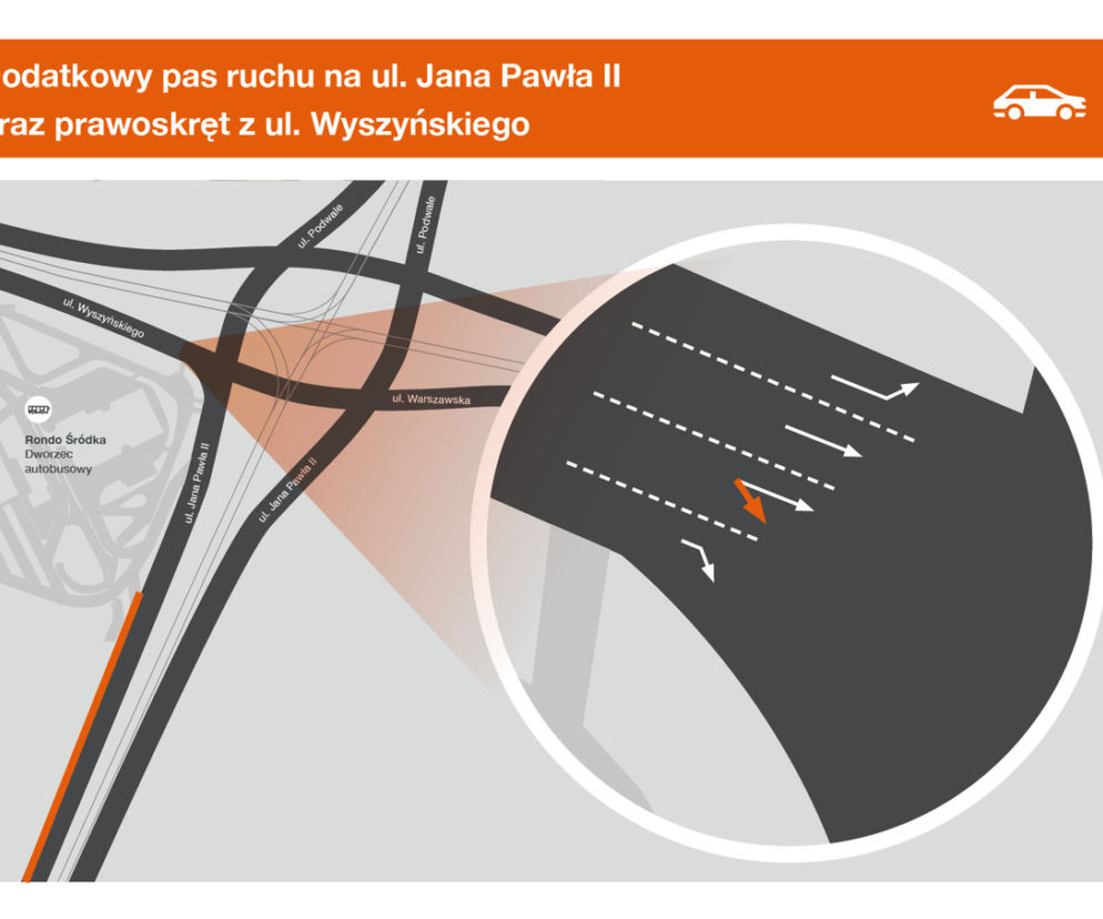 Organizacja ruchu na ul. Jana Pawła II