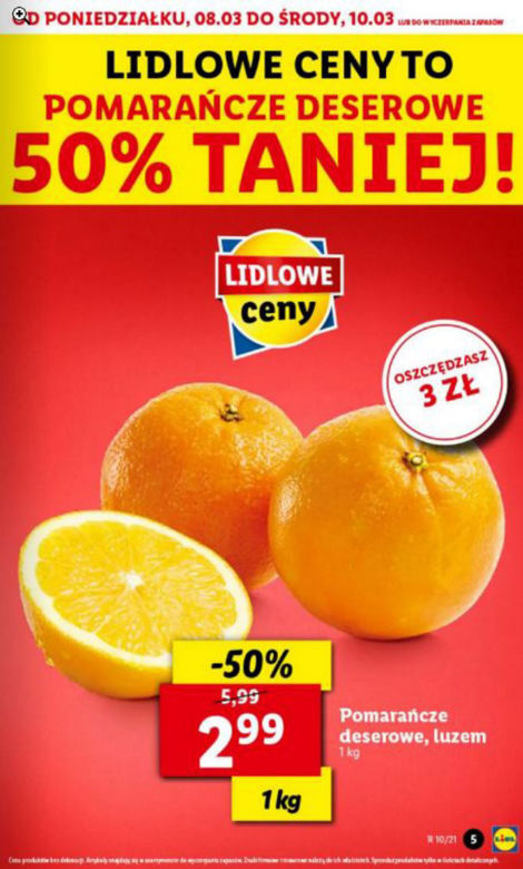 Pomarańcze połowę taniej