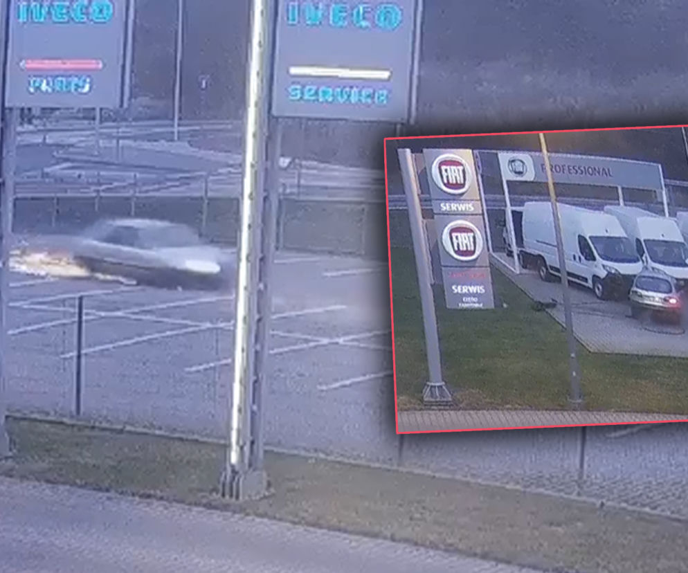 Lanos przeleciał przez rondo w Pile
