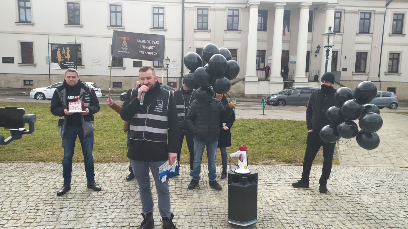 Protest branży weselnej w Radomiu