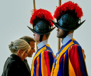 Emmanuel Macron z żoną Brigitte Macron