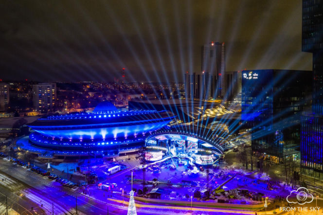 Sylwester z Dwójką TVP w Katowicach: Próba iluminacji sceny