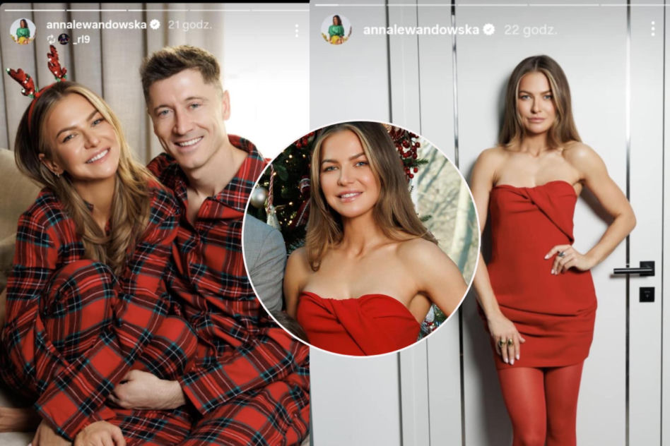 Anna Lewandowska i Robert Lewandowski świątecznie