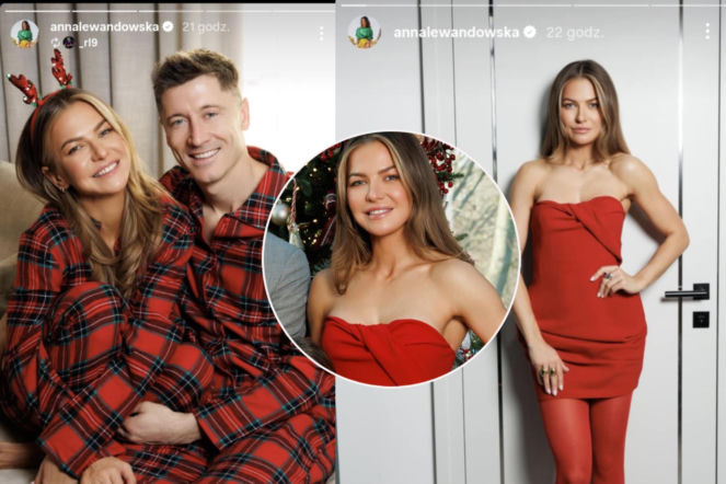 Kreacja świąteczna Anny Lewandowskiej narobiła zamieszania! Była czerwona i zaskakująco skąpa