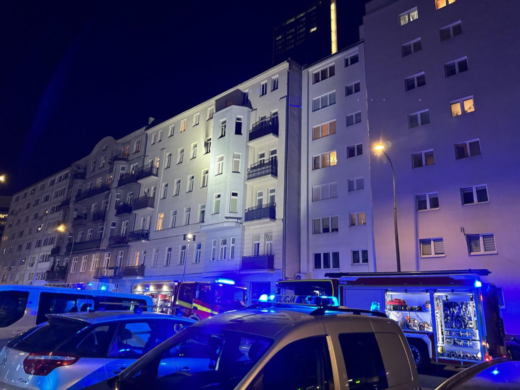 Pożar mieszkania w centrum Warszawy