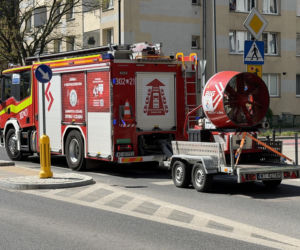 Pożar garażu podziemnego