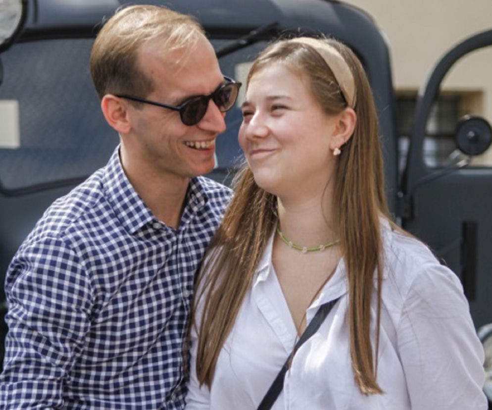 Julia Królikowska z mężem