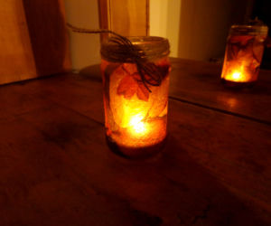 Jesienny lampion decoupage