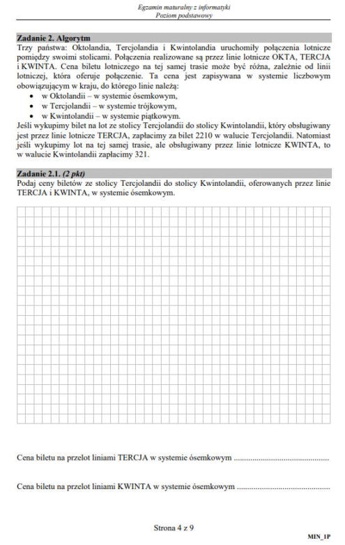 Matura 2020: Informatyka. Poziom PODSTAWOWY. ARKUSZ CKE