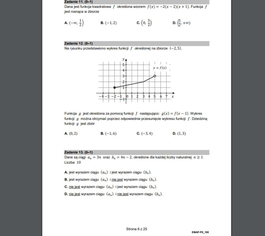 Matura poprawkowa matematyka 2022 - ARKUSZ CKE 