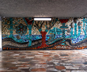 Przejście podziemne przy dawnej kopalni - mozaika z PRL