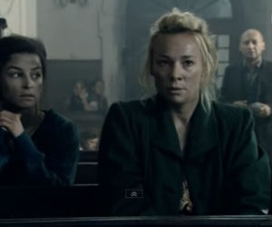 Czas honoru Powstanie odc. 8. Emilia (Sonia Bohosiewicz), Lena (Agnieszka Więdłocha), Woźniak (Mariusz Kiljan)
