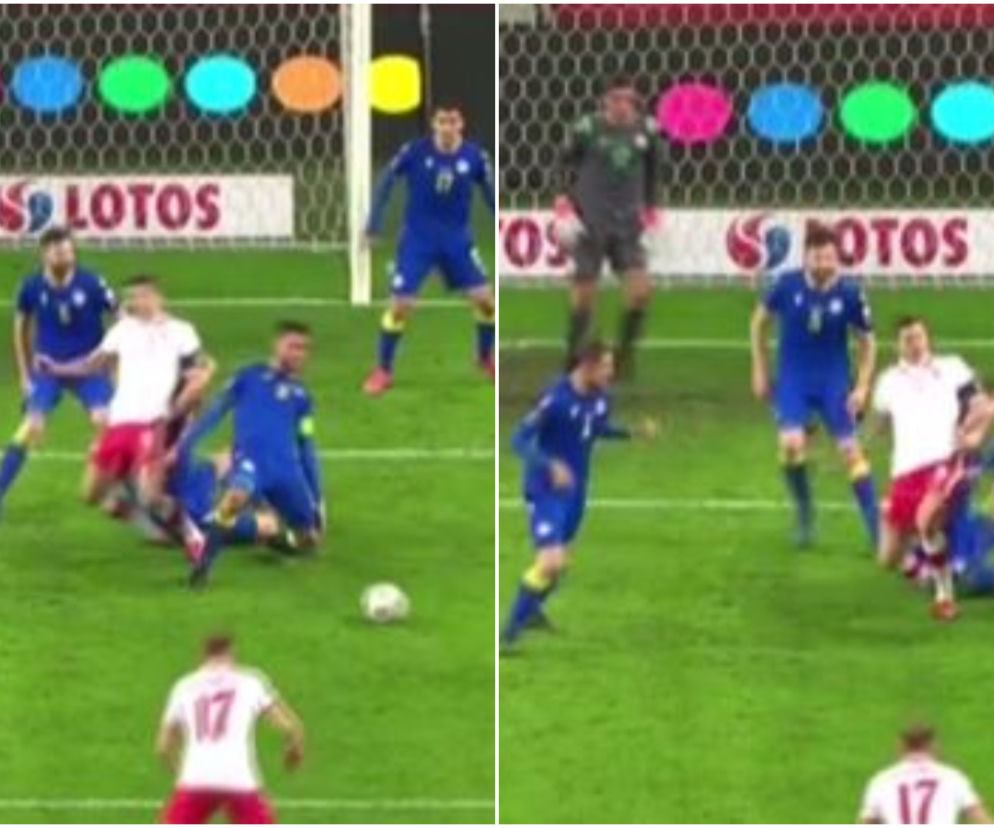 Moment, w którym Robert Lewandowski doznał kontuzji w meczu z Andorą