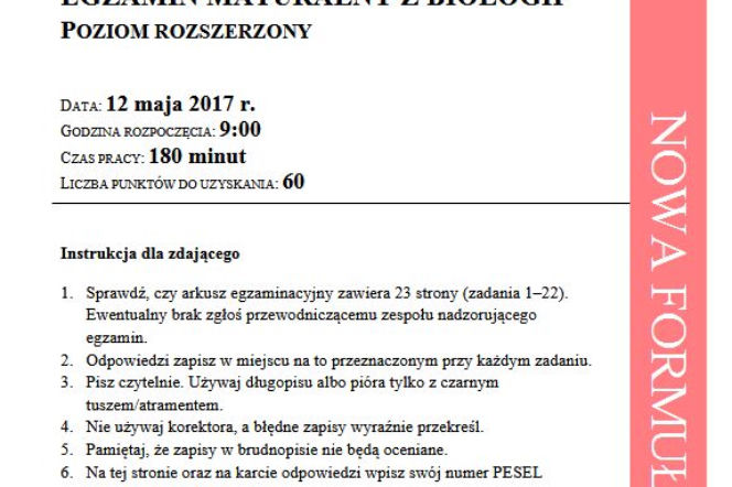 Matura 2017 biologia