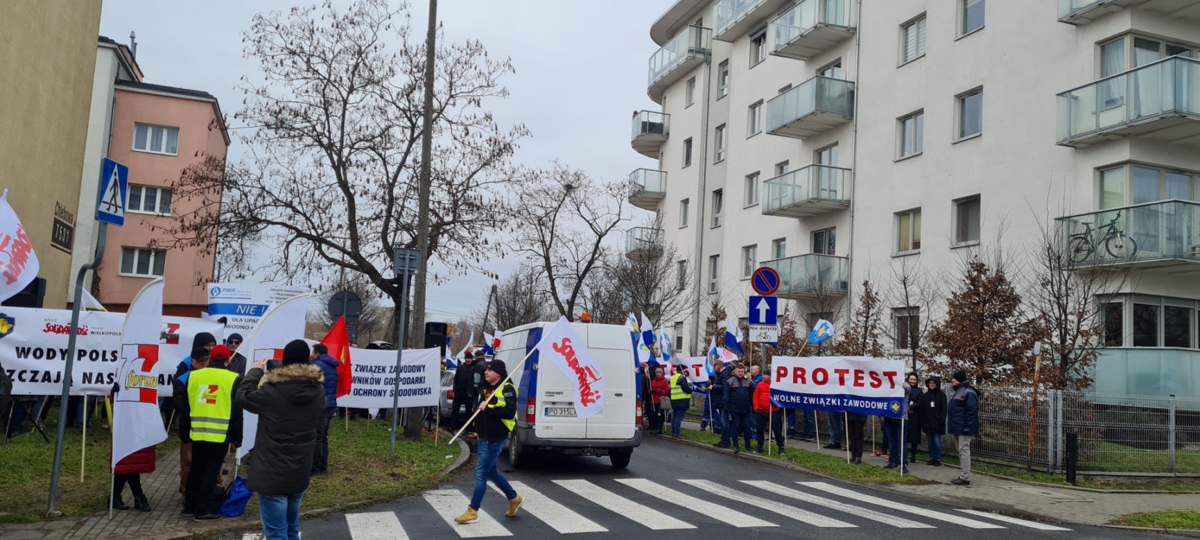 Protest pracowników wodociągowych w Poznaniu