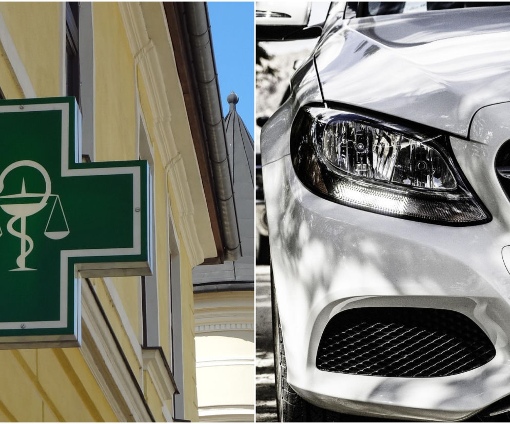 Przasnysz. Były partner wyciągnął ją siłą z mercedesa. Auto uderzyło prosto w aptekę!