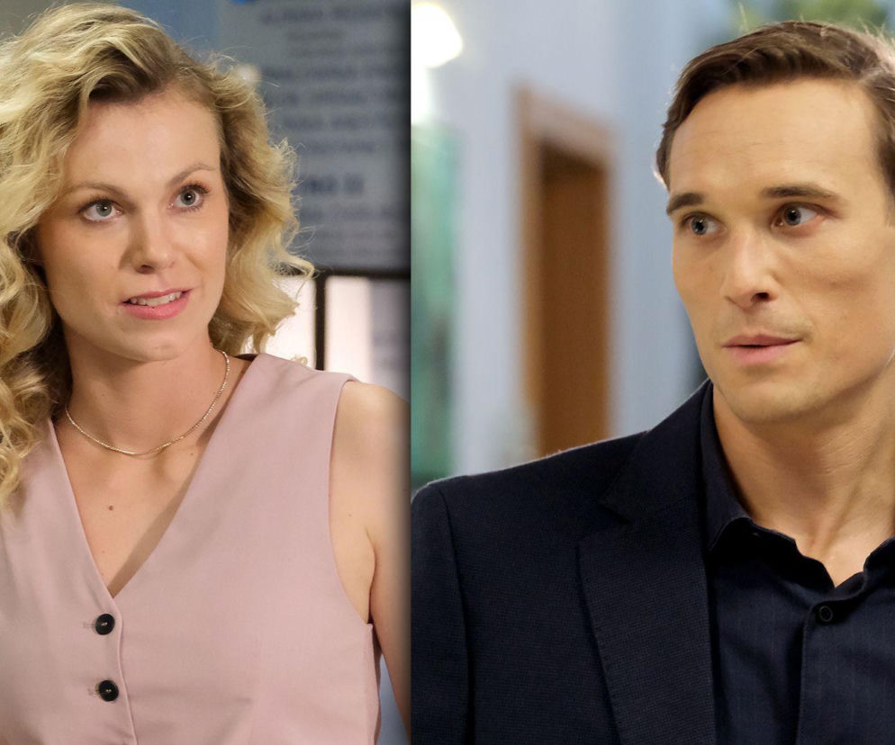 M jak miłość odc. 1915. Olek (Maurycy Popiel), Klaudia (Magdalena Dwurzyńska)