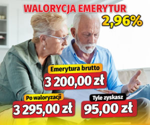 Waloryzacja emerytur 2,96 proc.