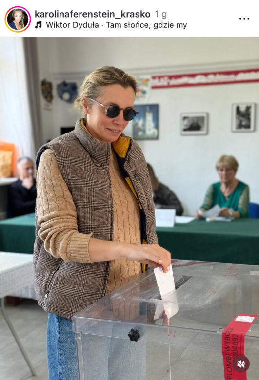 Wybory Prezydenckie 2025: Tak głosują gwiazdy! Karolina Ferenstein-Kraśko