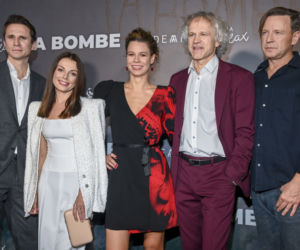 Radosław Pazura, Sambor Czarnota, Katarzyna Glinka, Krystian Wieczorek, Maria Wieczorek na premierze spektaklu La Bombe