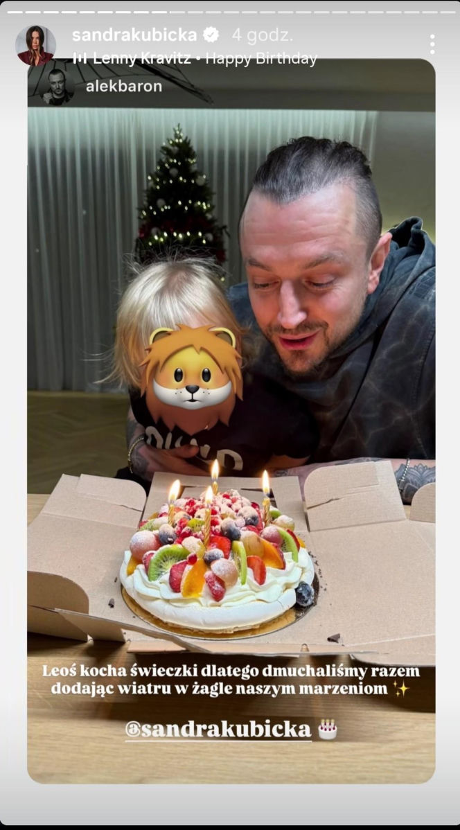Aleksander Milwiw-Baron już świętował urodziny. Taką niespodziankę przygotowała dla niego Sandra z Leosiem