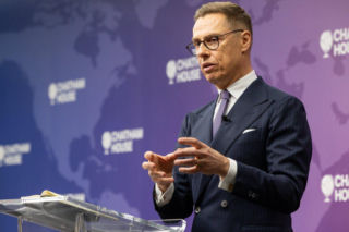 Prezydent Finlandii Alexander Stubb w Chatham House.