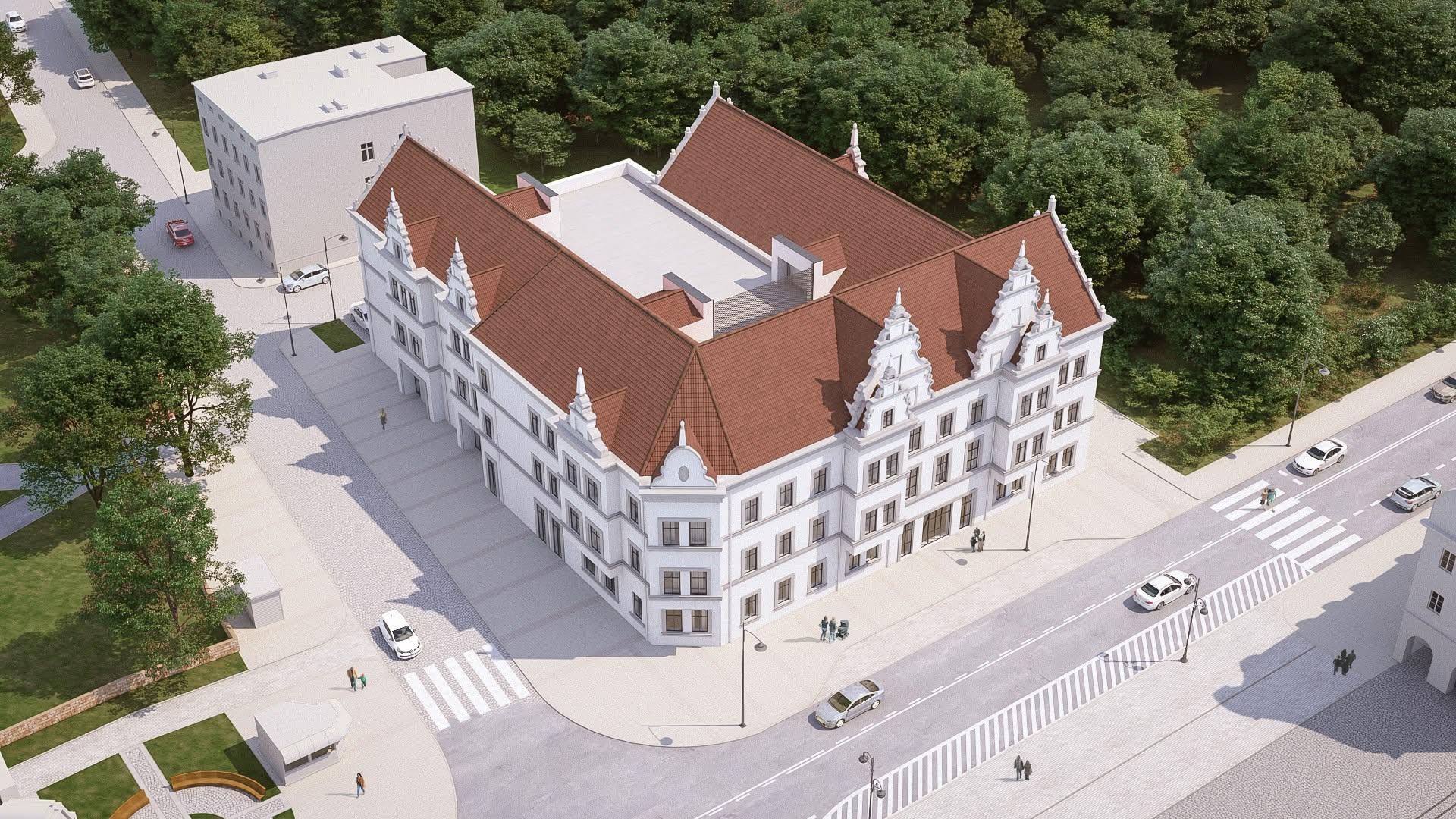 Wizualizacja Piskiego Domu Kultury po przebudowie