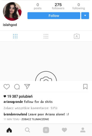 Instagram - Ariana Grande ofiarą ataku hakerów! Mamy zdjęcia	