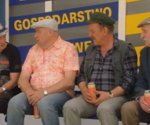 Ranczo 8 sezon odc. 99. Hadziuk (Bogdan Kalus), Solejuk (Sylwester Maciejewski), Stach Japycz (Franciszek Pieczka), Pietrek (Piotr Pręgowski)