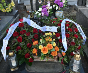 Grób pani Basi w pierwszą rocznicę śmierci