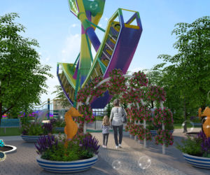Giżycko: Na plaży miejskiej powstanie lunapark z ogromnym kołem widokowym [WIZUALIZACJE]