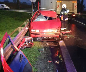 Groźny wypadek na drodze krajowej nr 8 pod Wrocławiem