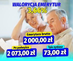 Waloryzacja  emerytur 3,66  procent