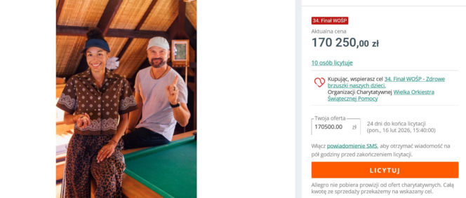 Szokujący wynik aukcji! Omenaa Mensah i Rafał Brzoska zebrali już prawie 200 tysięcy