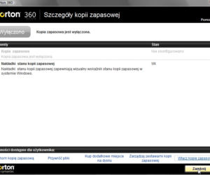 Polski Norton 360 4.0 - konfiguracja kopii zapasowej