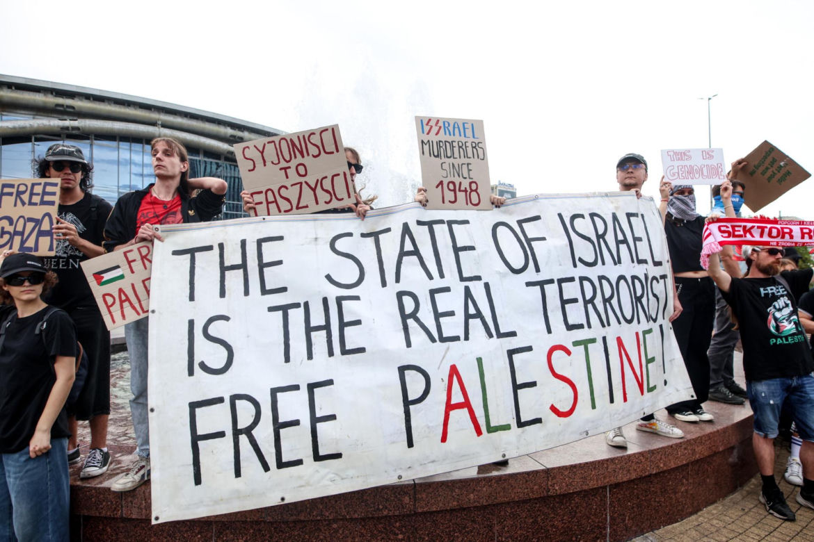 Protesty przed Polska - Izrael na Eurobasket 2025