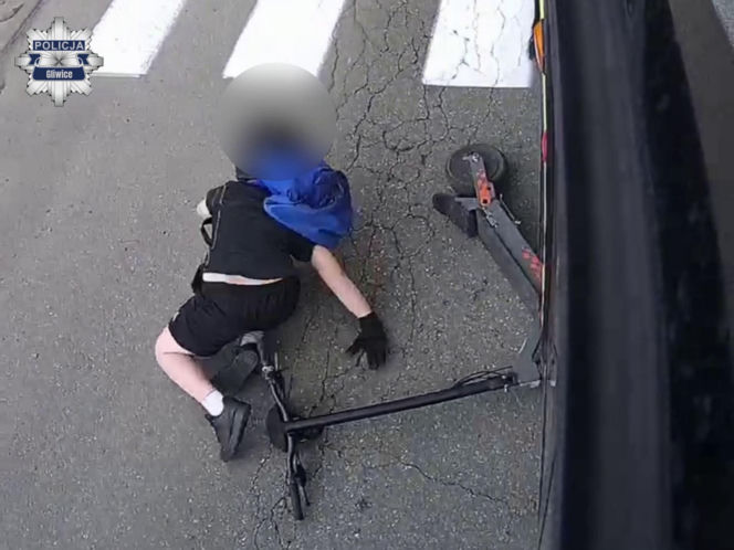 11latek wjechał hulajnoga pod autobus