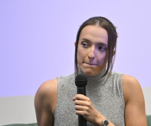 Iga Świątek i Daria Abramowicz na konferencji