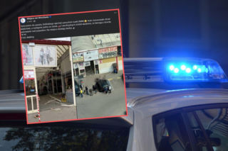 Rozpędzone BMW wjechało prosto w pasaż handlowy. Wypadek we Wrocławiu 