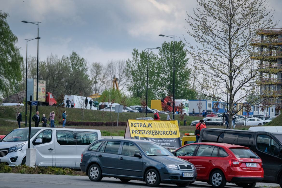 Protest przedsiębiorców w Katowicach.