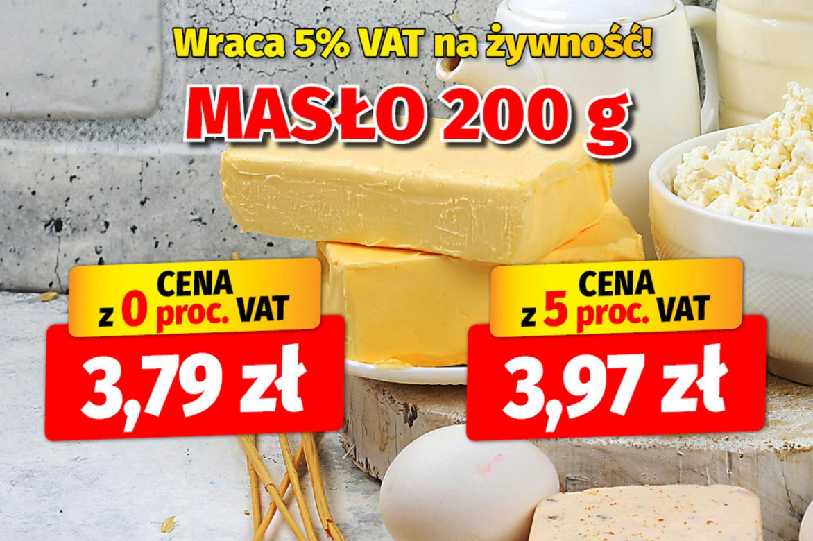 Wraca 5 procentowy VAT na żywność 