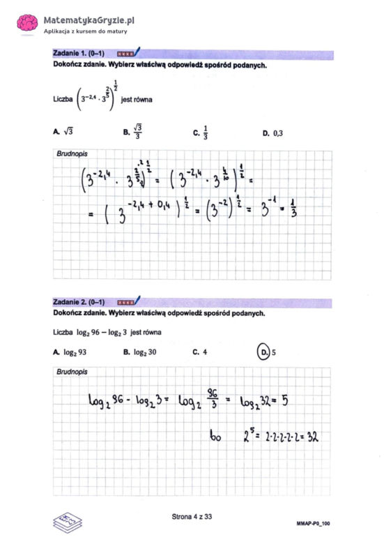 Matura próbna 2023 - odpowiedzi z matematyki