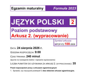 Matura poprawkowa 2026: polski - ARKUSZ CKE 24.08.2026