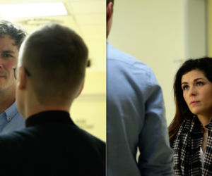 M jak miłość odc. 1365. Marcin Chodakowski (Mikołaj Roznerski), Kinga (Katarzyna Cichopek), Piotrek (Marcin Mroczek)