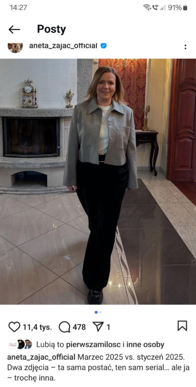 Aneta Zając na planie serialu Pierwsza miłość - marzec 2025