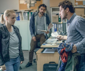 Zbrodnia odc. 1. Tomasz Nowiński (Wojciech Zieliński), Monika Krajewska (Joanna Kulig)