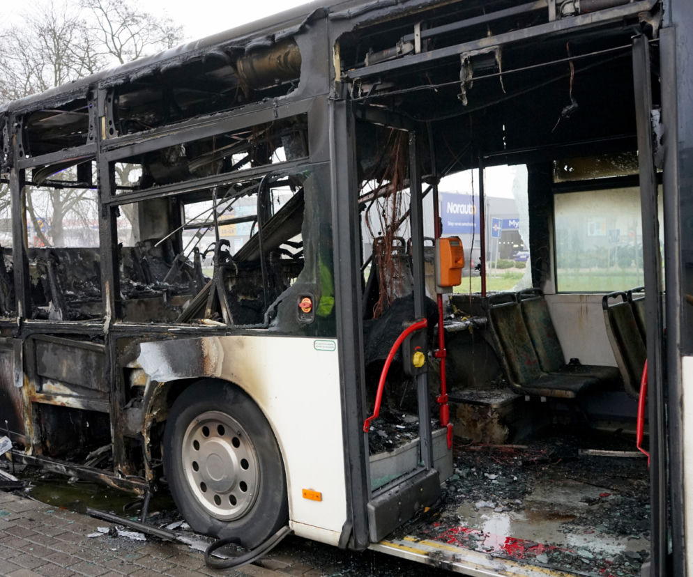 Pożar autobusu na ulicy Ku Słońcu w Szczecinie