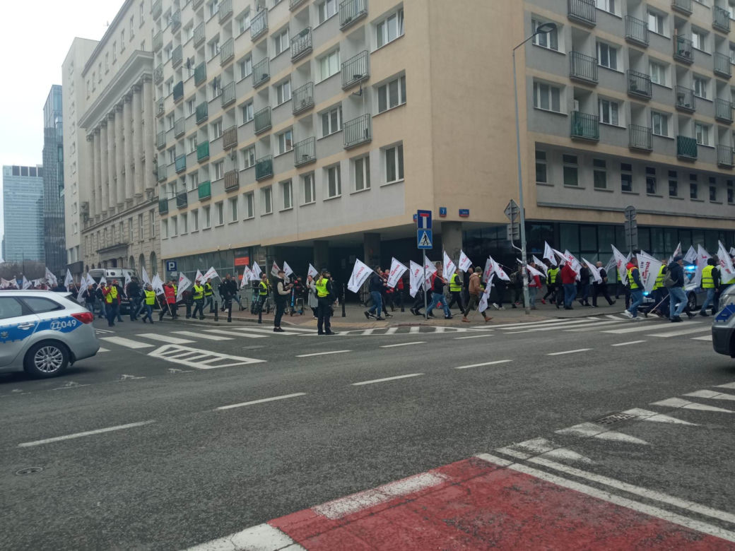 Protest górników w Warszawie