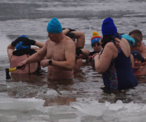 Lodowata woda, gorące emocje. Morsy znów opanowały jezioro pod Bydgoszczą